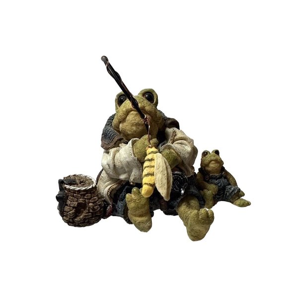 Boyds Bears Other - Boyd’s Wee Folkstone Ribbit & Co Frogmorton & Tad Fly Fishing 1998 #36701